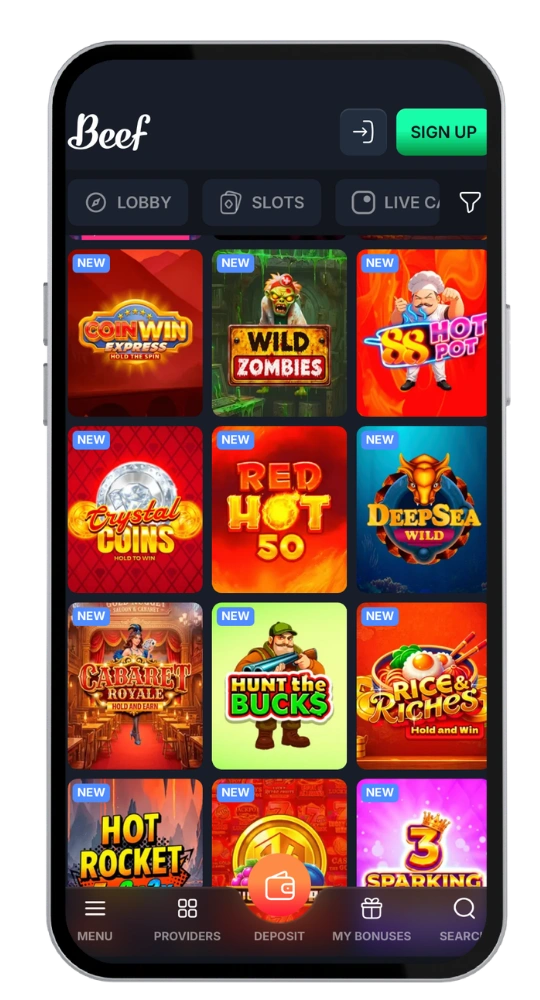 BeefCasino aanmelden